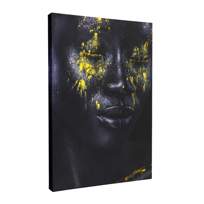 Tablou canvas, Intaglio, Modern, negru, Portret femeie, print pe panza Premium, pentru living [3]