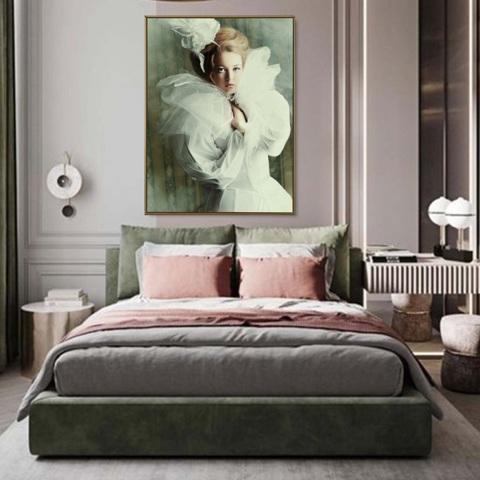 Tablou canvas, Intaglio, Modern, Portret Femeie vintage, print pe panza Premium, pentru living [2]