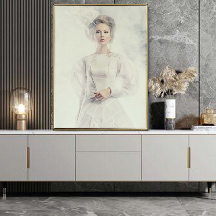 Tablou canvas, Intaglio, Modern, Portret Femeie vintage, print pe panza Premium, pentru living [2]