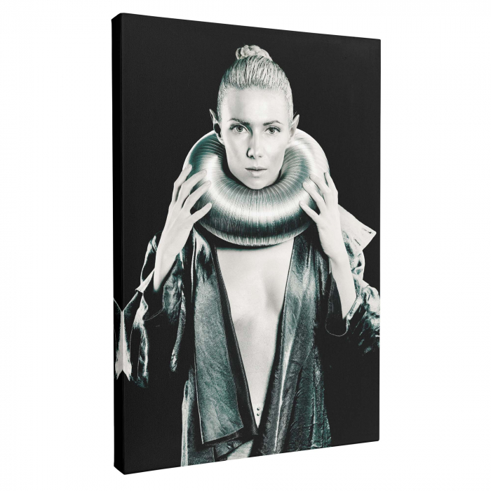 Tablou canvas, Intaglio, Modern, alb negru Portret Femeie, print pe panza Premium, pentru birou [5]