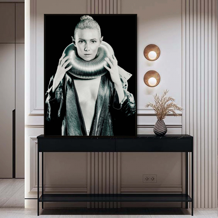 Tablou canvas, Intaglio, Modern, alb negru Portret Femeie, print pe panza Premium, pentru birou [1]