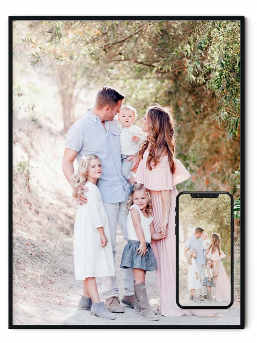 Tablou canvas mare, personalizat cu poza ta, Imagine de Familie, Intaglio, color, print pe panza Premium [2]