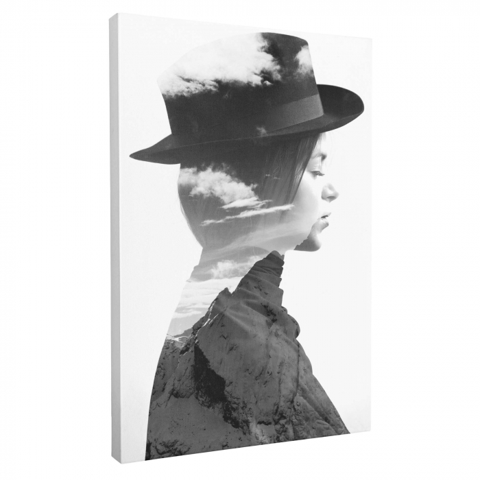 Tablou canvas Portret in dubla expunere, pentru living modern [2]