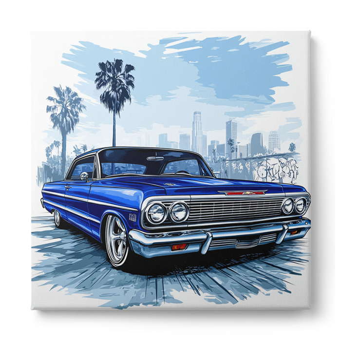 Tablouri canvas cu mașini clasice americane ilustrate artistic [2]
