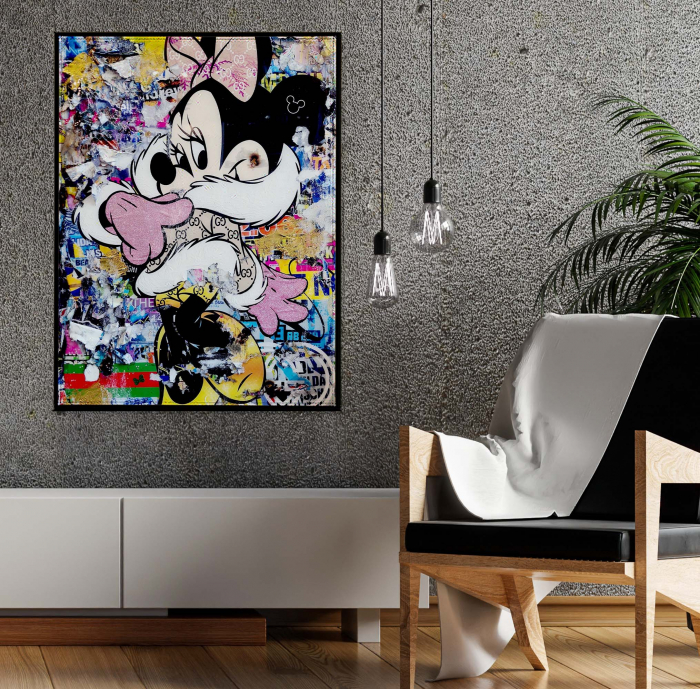 Tablou canvas abstract Minnie Mouse în haine Gucci, 50x70 cm [1]