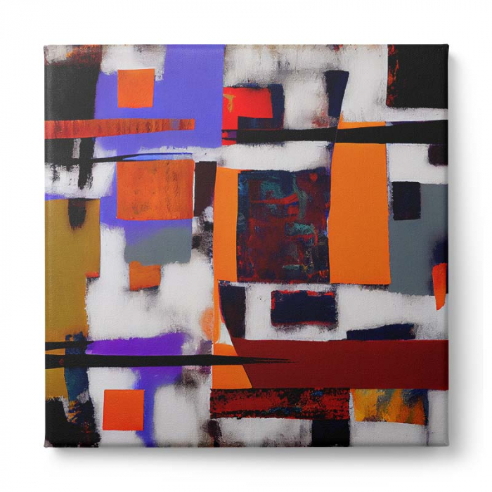 Tablou canvas, modern, abstract, nuanta de portocaliu, colorat pentru living, birou [2]