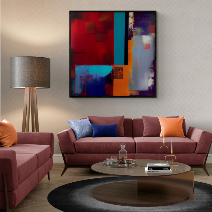 Tablou canvas, modern, abstract, culori intense, multicolor, pentru living, hol [1]