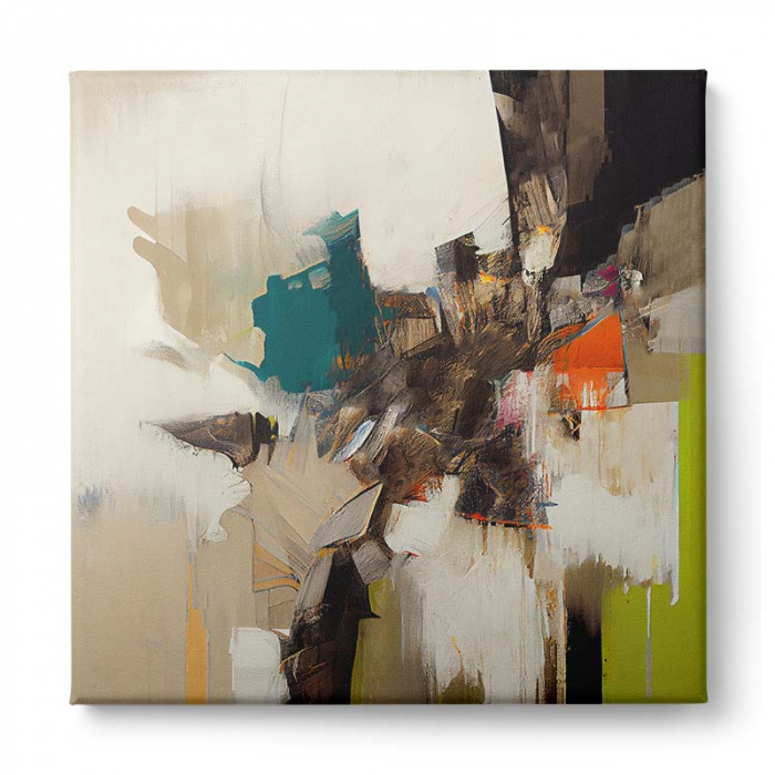 Tablou canvas, modern, abstract, culori intense, nuante de cream, pentru living [2]