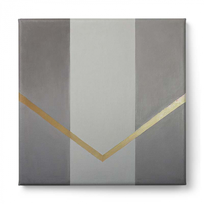 Tablou canvas, modern, abstract, minimalist, gri si auriu, pentru living, dormitor [2]