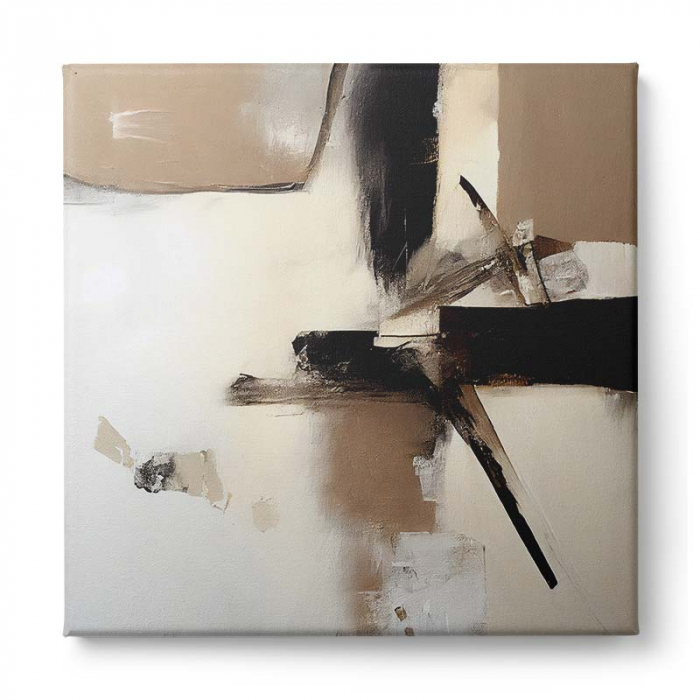 Tablou canvas, modern, abstract, nuante cream, pentru living, bucatarie [2]