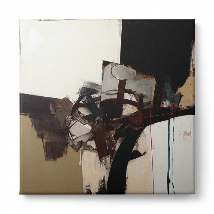 Tablou canvas, modern, abstract, nuante de cream, pentru living, birou [2]