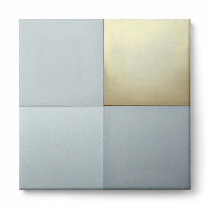 Tablou canvas, modern, abstract, nuante deschise, auriu si bleu ciel, pentru living [2]