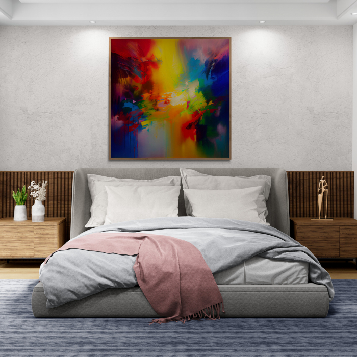 Tablou canvas, modern, abstract, nuante intense, multicolor, pentru dormitor [1]