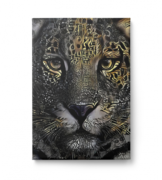 Tablou canvas, modern, Animale, felina ,negru ,galben ,pentru living, birou [1]