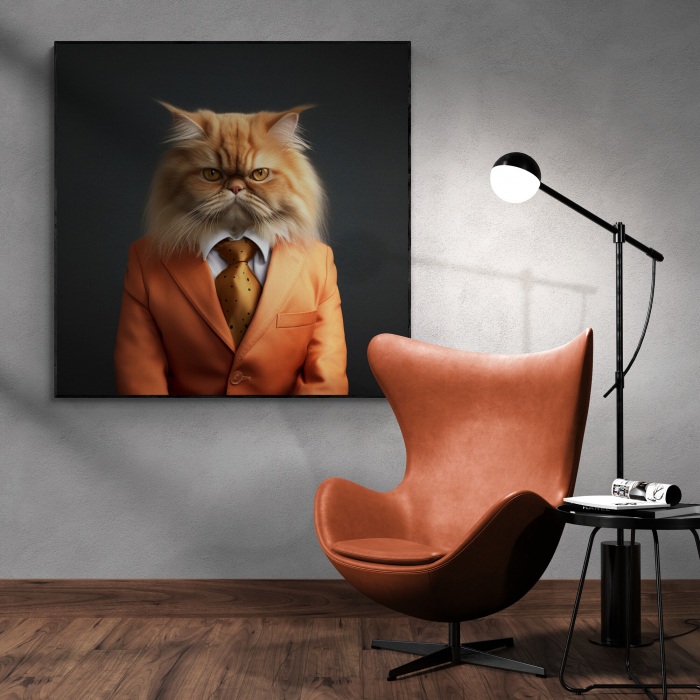 Tablou canvas, modern, Animale, Pisica in costum pentru hol, living [1]