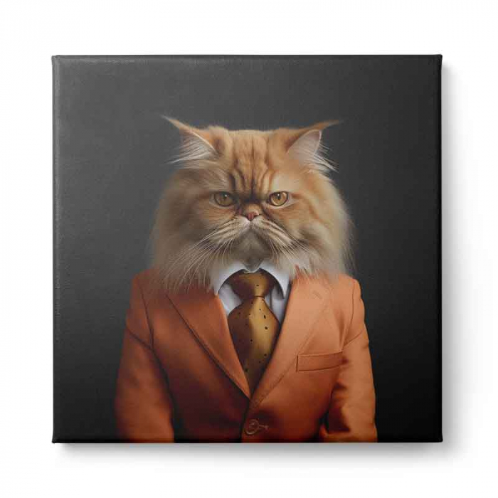 Tablou canvas, modern, Animale, Pisica in costum pentru hol, living [2]