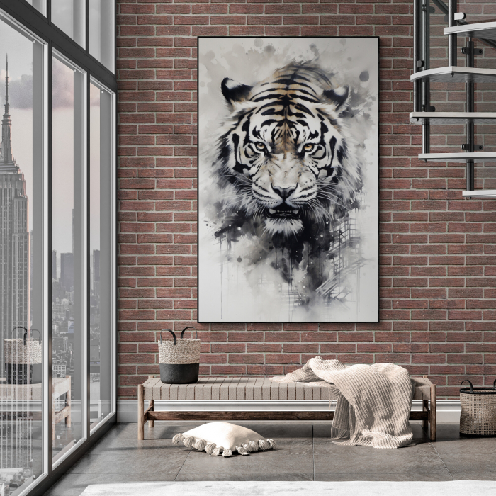 Tablou canvas, modern, Animale, Tigru, in stil abstract, pentru birou [1]
