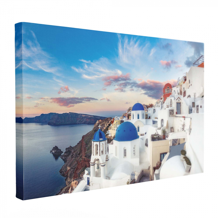 Tablou canvas abstract cu peisaj din Santorini, Grecia, modern pentru decor interior [2]