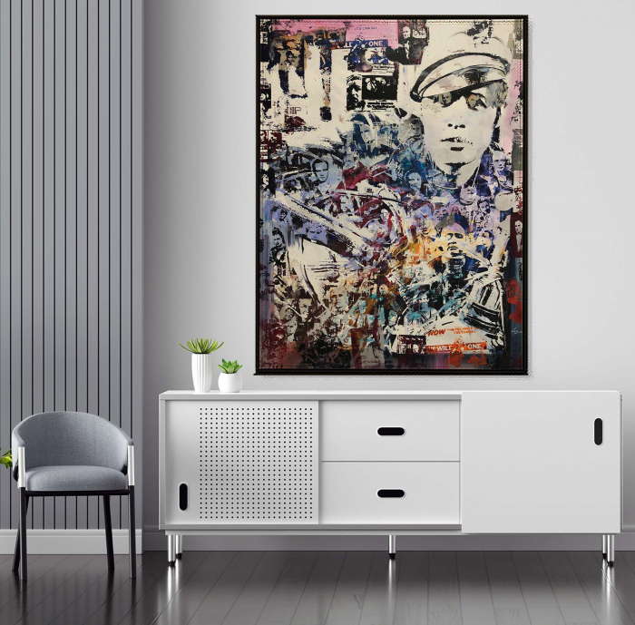 Tablou canvas, modern, Brad Pitt, multicolor, pentru dormitor, 70 x 90 cm [1]