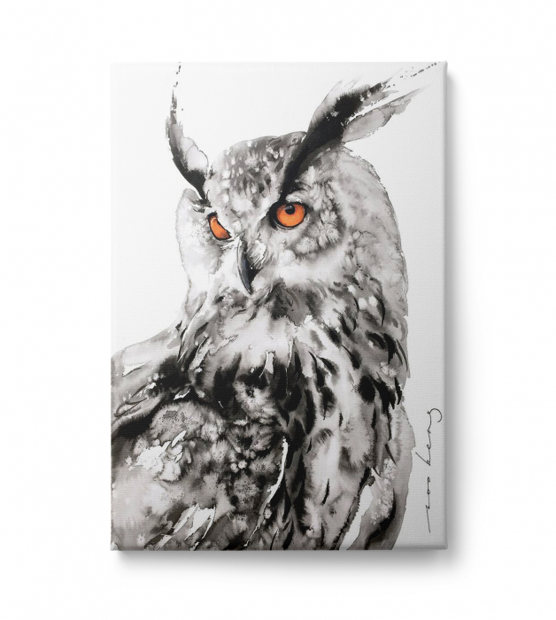 Tablou canvas, modern, bufnita ,pentru living, birou [1]
