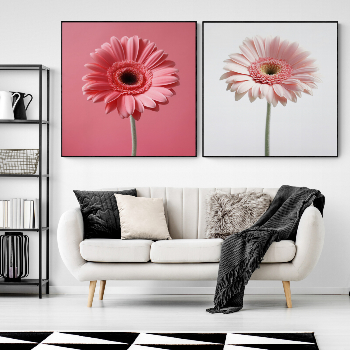 Tablou canvas, modern, cu Floare roz, pentru living [1]