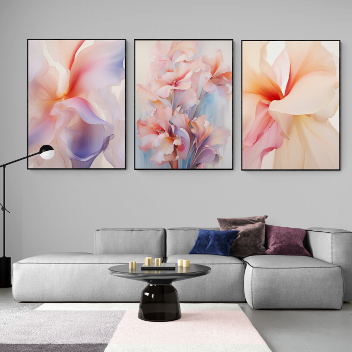 Tablou canvas, modern, cu flori, Orhidee, in nuante de roz, pentru bucatarie [2]