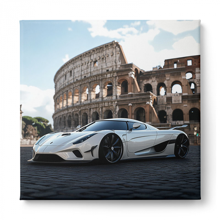 Tablou canvas cu masini  pe fundaluri emblematice din Italia [3]