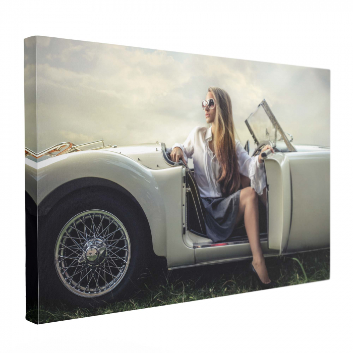 Tablou abstract modern cu mașini pe canvas pentru living [3]