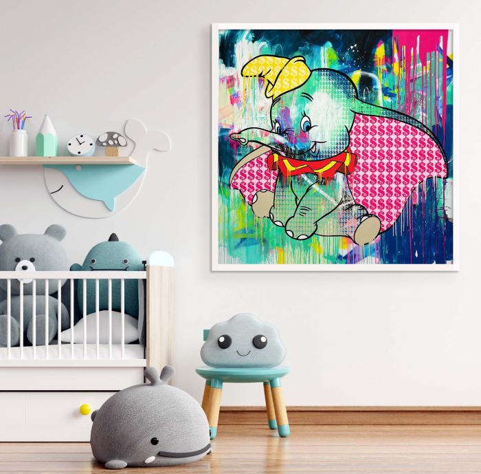 Tablou canvas modern cu elefantul Dumbo pentru copii. [1]