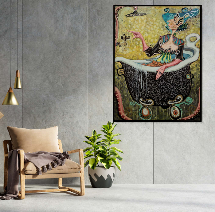Tablou canvas, modern, Dusul de dimineata, multicolor, pentru living, 50 x 70 cm [1]