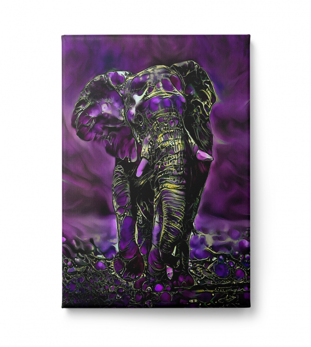 Tablou canvas, modern, elefant mov ,pentru dormitor [1]