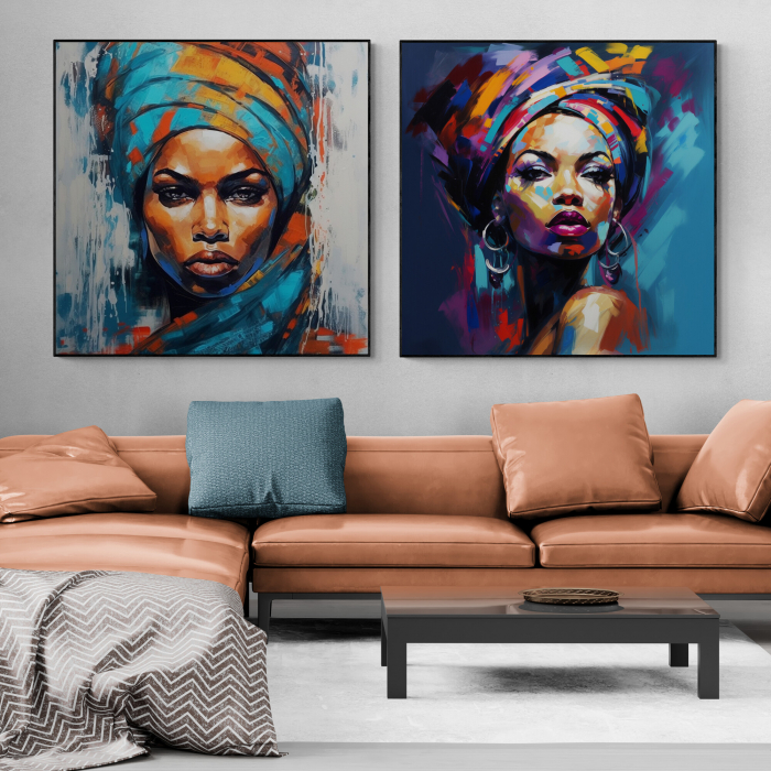 Tablou canvas, modern, femeie fashion, stil abstract, nuante colorate, pentru birou [1]