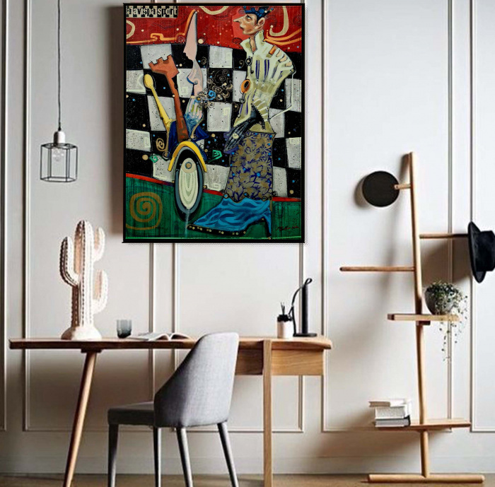 Tablou canvas abstract multicolor "Joc Pierdut" 50x70 cm [1]