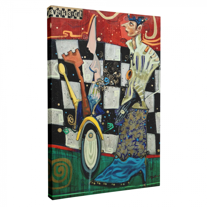 Tablou canvas abstract multicolor "Joc Pierdut" 50x70 cm [2]