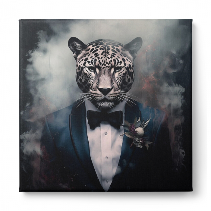 Tablou canvas modern, leopard, in costum, pentru living [1]
