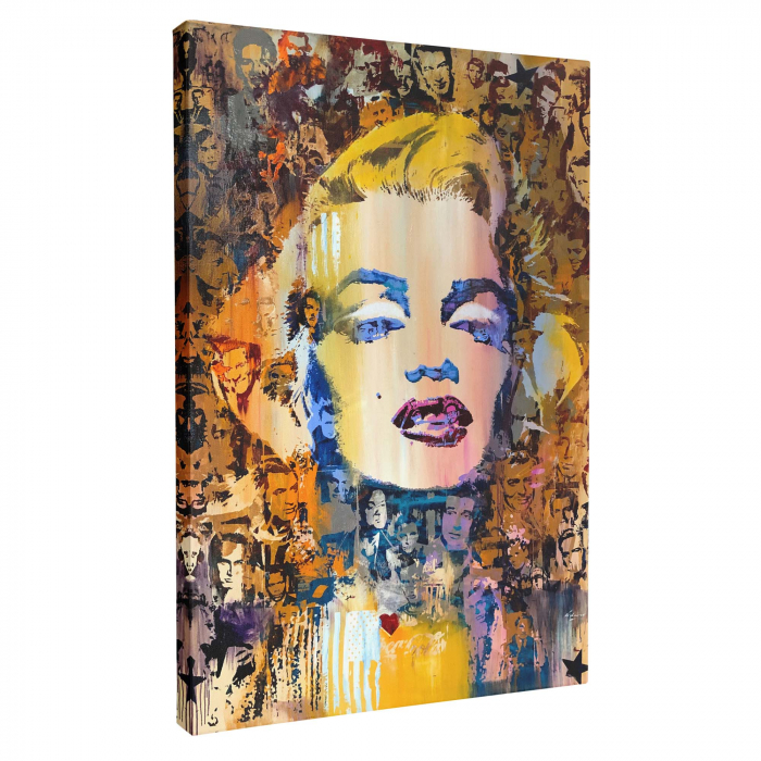 Tablou canvas, modern, Marilyn Monroe, colaj, multicolor, pentru living, 70 x 90 cm [2]