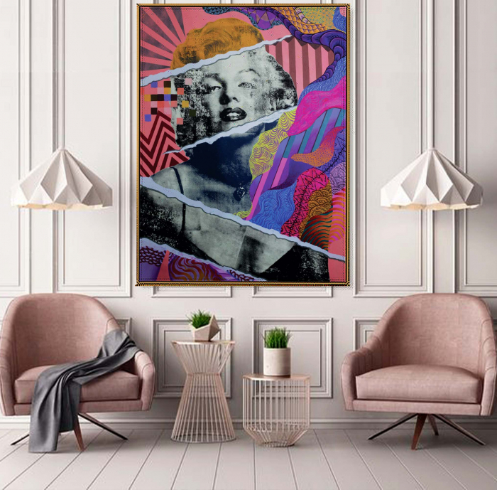 Tablou canvas, modern, Marilyn Monroe, pop art, multicolor, pentru birou, 70 x 90 cm [1]