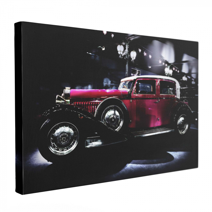 Canvas abstract cu mașină de epocă pentru decor modern. [2]