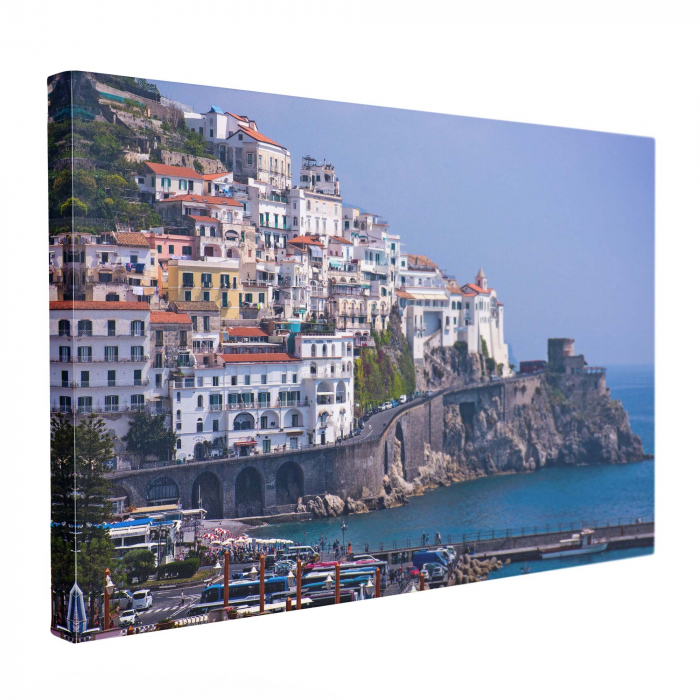 Tablou canvas abstract cu oraș și mare din Italia pentru decorul casei [2]
