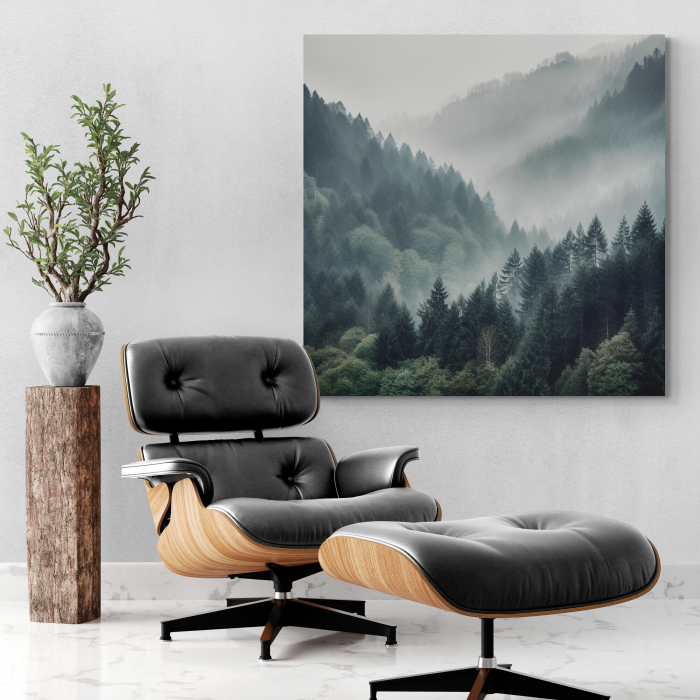 Tablou canvas modern peisaj munte și pădure de brazi [1]