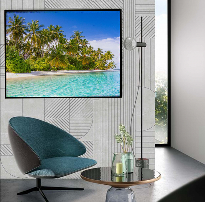 Tablou canvas modern cu mare și palmieri pentru decor interior. [1]