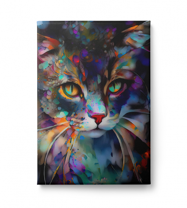 Tablou canvas modern, pisica , multicolor,  pentru living [1]