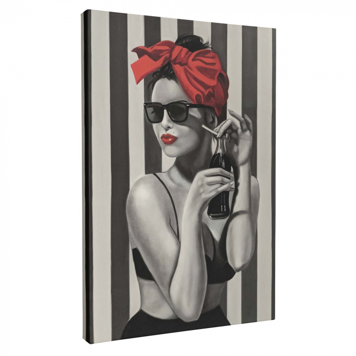 Tablou canvas, modern, portret femeie senzuala, alb negru, pentru dormitor, living [4]