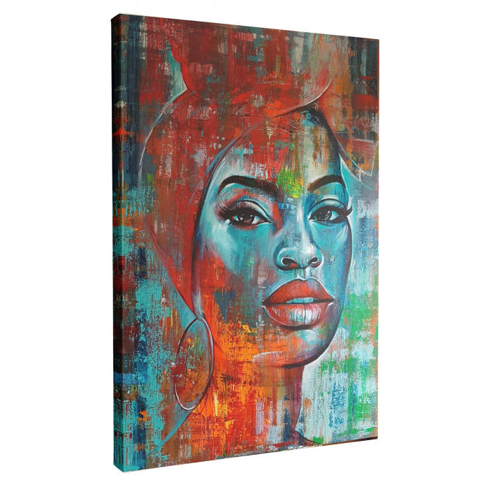 Tablou canvas, modern, portret femeie, abstract, multicolor, pentru dormitor, living [5]