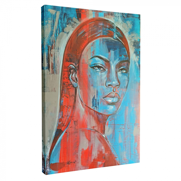Tablou canvas, modern, portret femeie, abstract, multicolor, pentru dormitor, living [4]