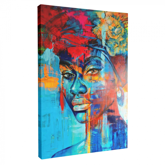 Tablou canvas, modern, portret femeie, abstract, multicolor, pentru dormitor, living [3]