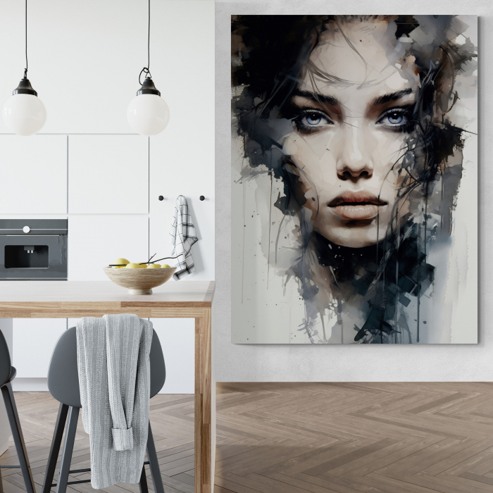 Tablou canvas, modern, portret femeie senzuala in stil abstract, pentru bucatarie [1]