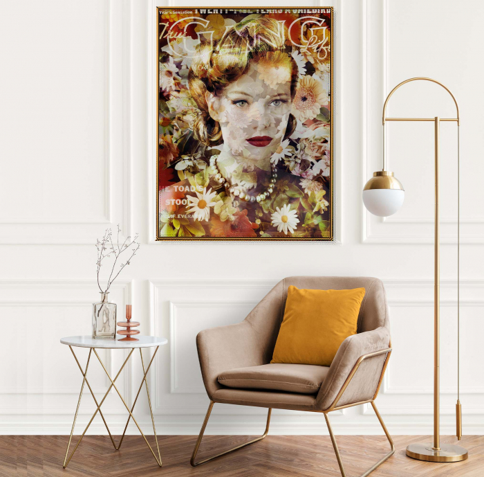 Tablou canvas, modern, portret in flori, multicolor, pentru sufragerie, 50 x 70 cm [1]