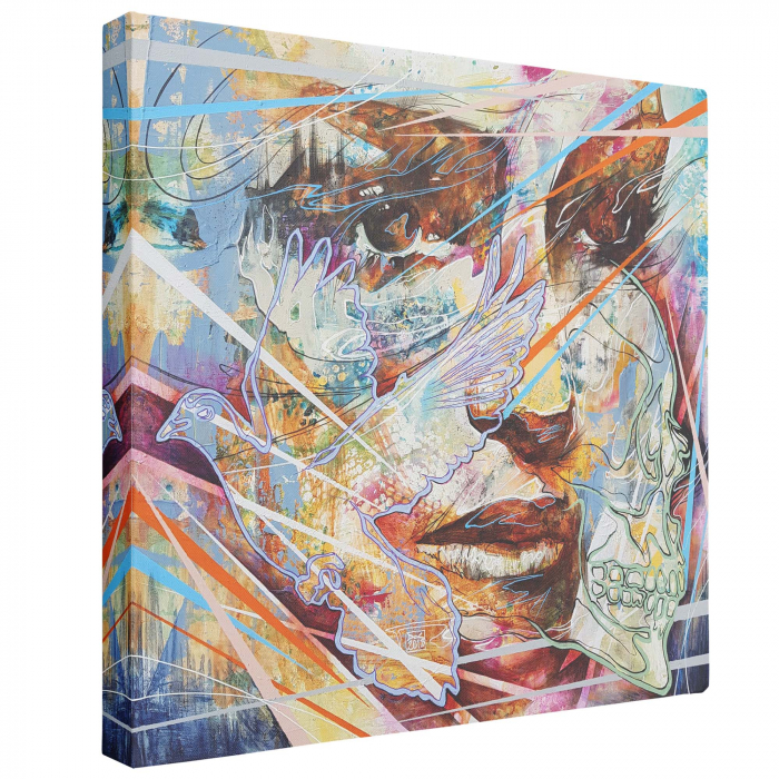 Tablou canvas, modern, portret pictat, multicolor, pentru sufragerie [2]
