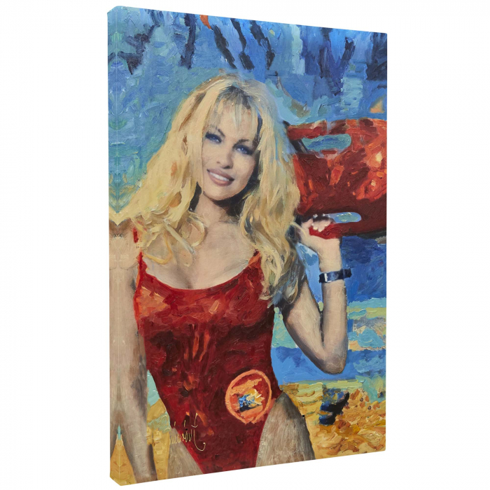 Tablou Canvas „Pamela Anderson – Iconul Baywatch în Stil Impresionist” [2]